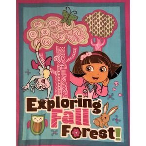 Dora The Explorer Dora &‎ Boots Sewing Fabric Pink Panel 61"x 46" Blanket